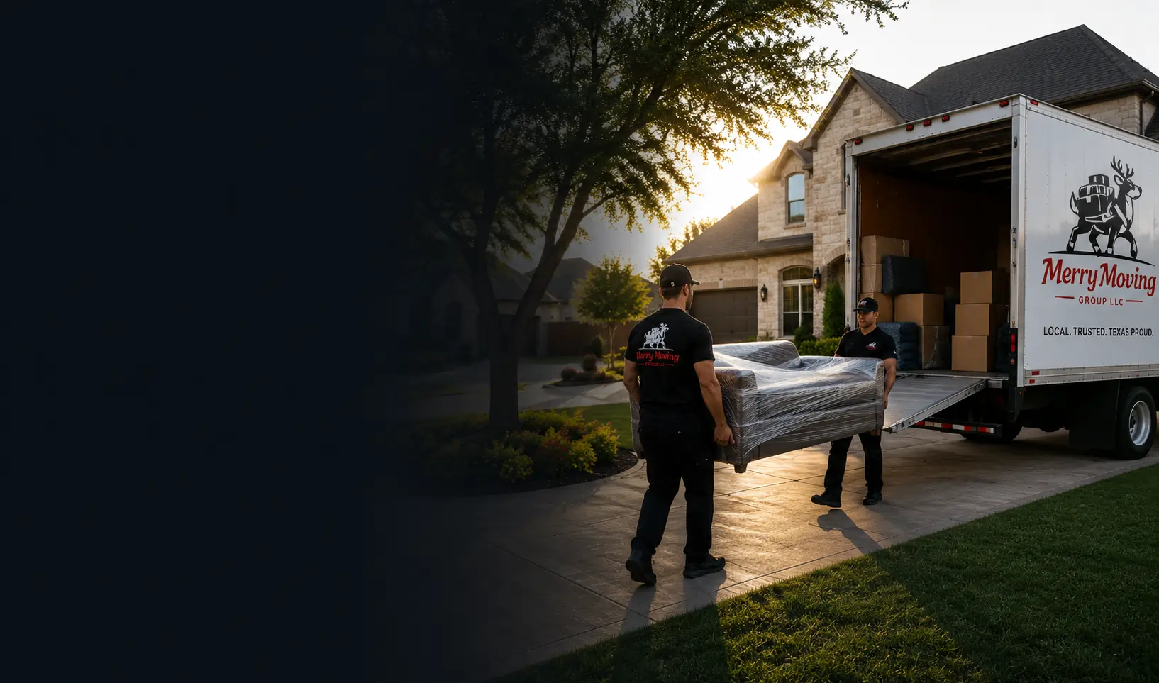 Merry Moving professionals completing a residential move in North Texas