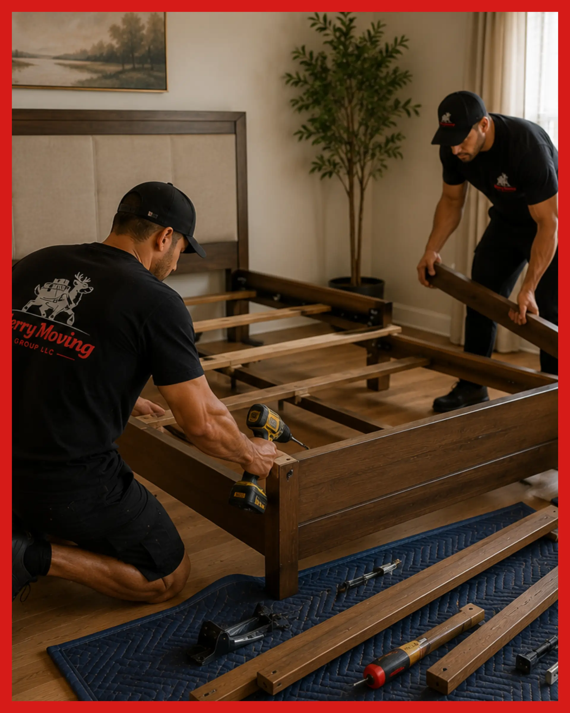 Merry Moving Texas movers organizing and packing boxes for a professional move