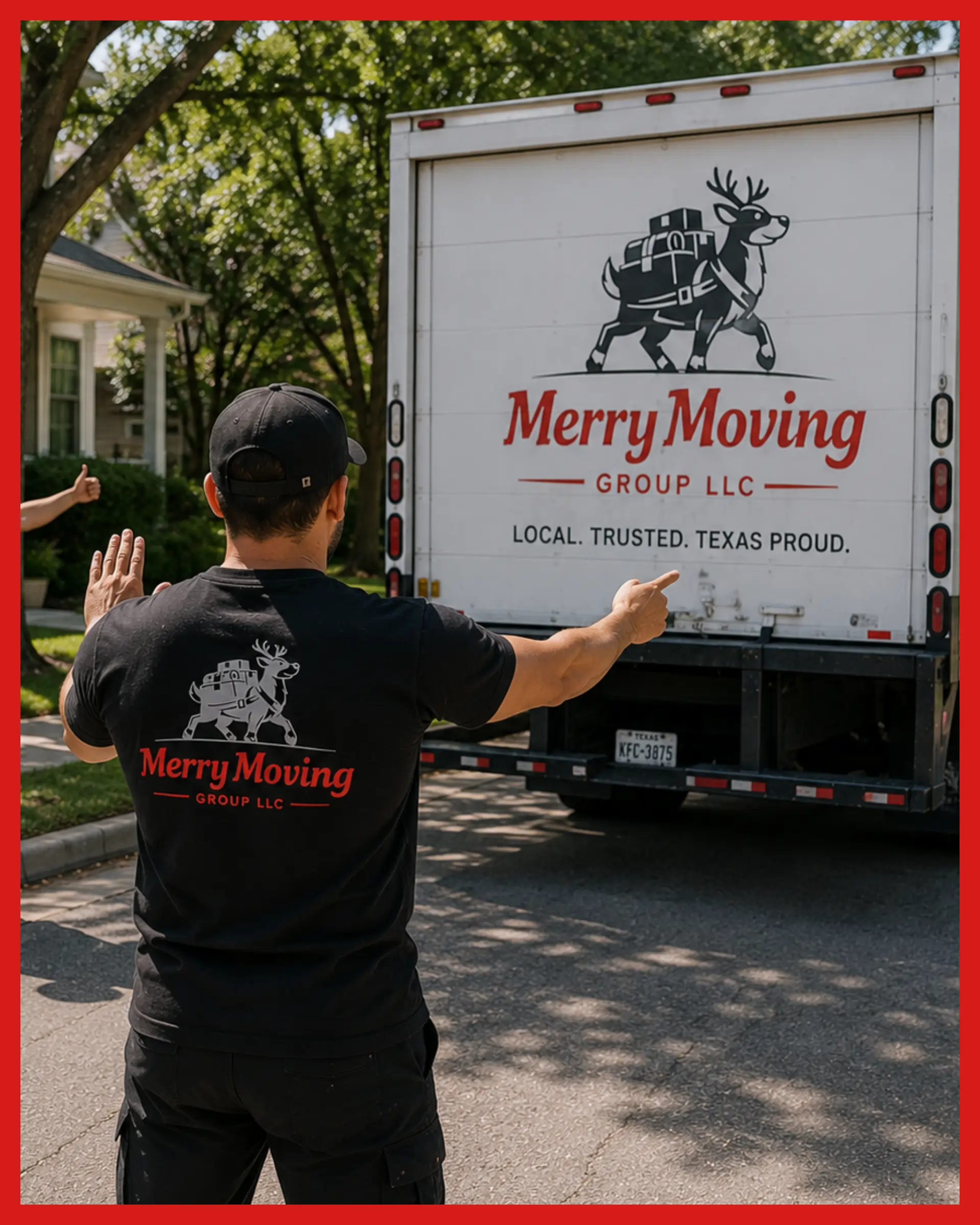 Merry Moving Texas truck prepared for an interstate long-distance relocation