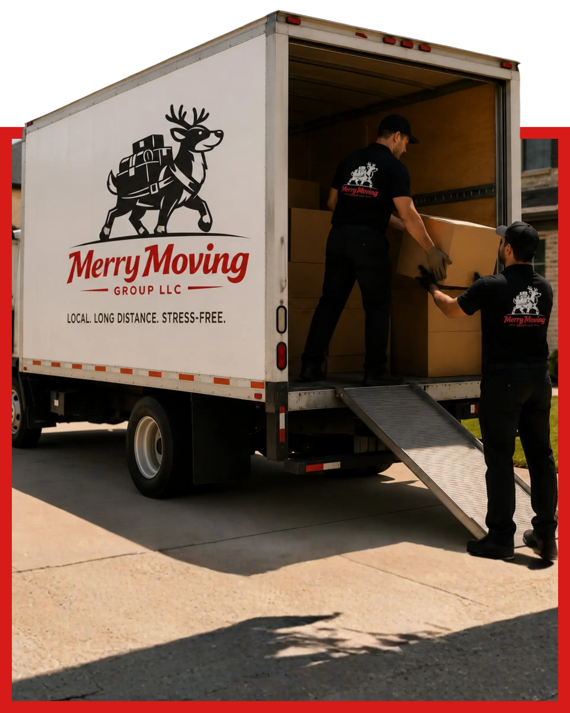 Professional Texas movers loading boxes into a moving truck